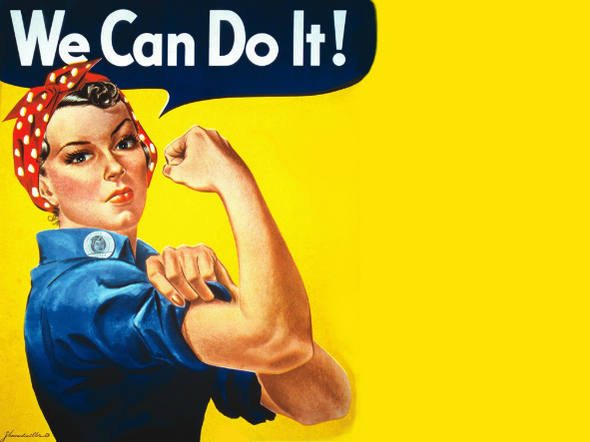 Britain - Rosie the Riveter assembled aircraft 8-12 hours per day for the WWII war effort