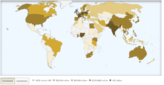 UK - Remittance flows from Britain 2015 - Pew Research
