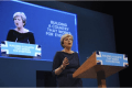 PM Theresa May addresses the Conservative Party convention in Manchester on October 4, outlining their achievements over the past 16-months.